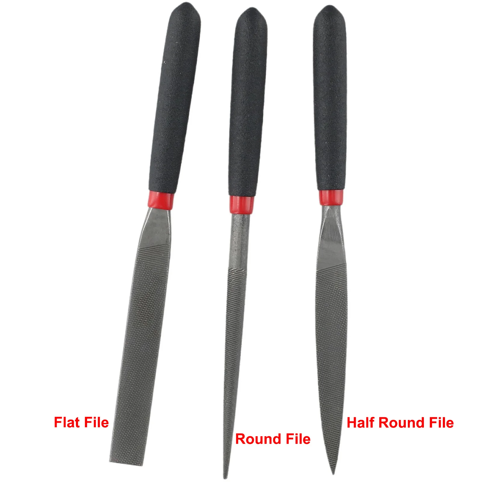 3 buah Kit File baja kecil, alat tangan kerajinan ukiran logam kaca batu, pisau setengah bulat datar panjang 118mm