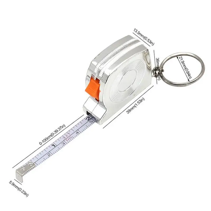 Measuring Tape Mini 3FT Steel Measuring Tape Chain Easy To Read Fractions Quick Lock Measurement Tape For Designer Decorator