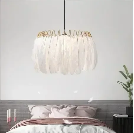 

Modern Romantic Creative Feather chandelier For Bedroom Living Room Children's Room
