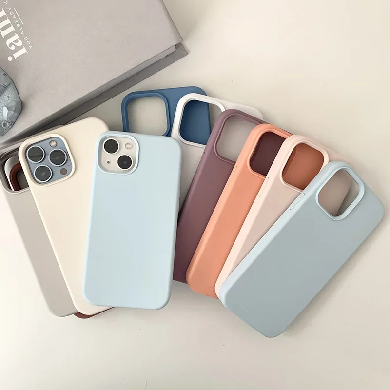 phone case for iphone 11 12 13 14pro max Liquid Silicone soft Protective soft full cover on for iphone 13 12 11 mini case bumper