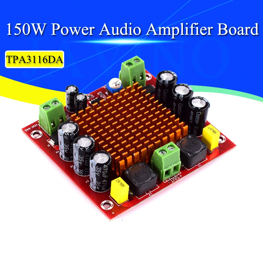 Placa de Amplificador de Áudio de Potência Digital Mono Canal dc 12v 24v 150w d2 Tpa3116da Tpa3116