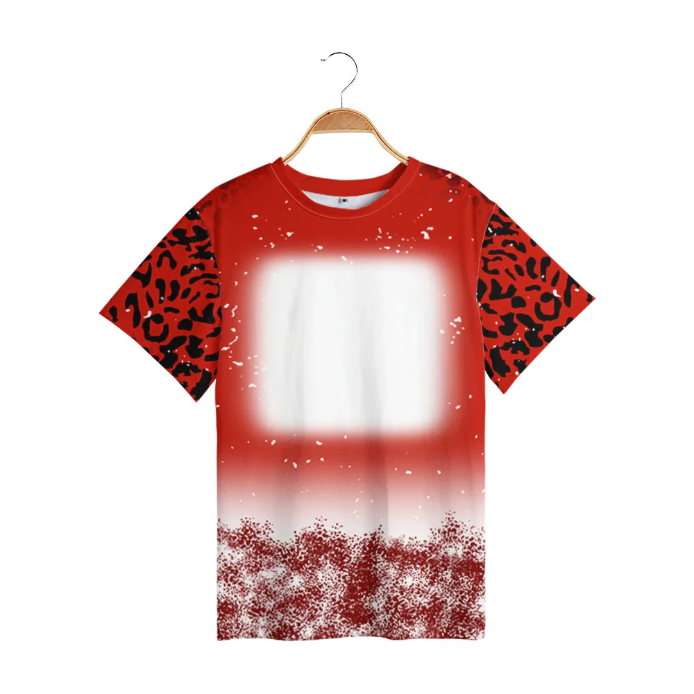 Heat Sublimation Spotted Tie-dye Summer Adult Short Sleeve Unisex Thermal Transfer Polyester Blank Round Neck T-shirt For Kids