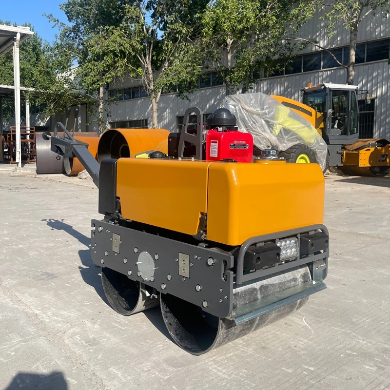 0.6 Ton Road Rollers Manufacturer Mini Asphalt 0.5 Ton Vibratory Walk Behind Double DrumEngine Roller