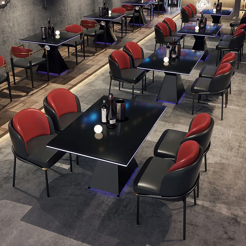 

Modern One Stop Solution For Home Bar Interior Design Metal Coffee Shop Furniture Set-Chair Table Decoration For Hotel