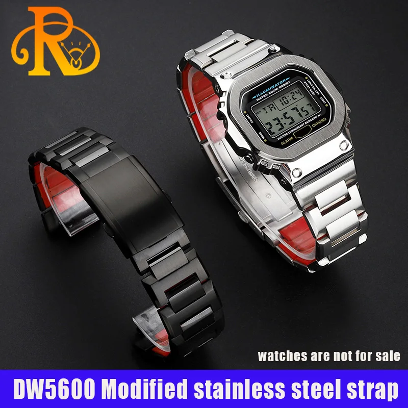 DW5600 Modified stainless steel strap +Case compatible with Casio GW-M5610 DW5600 GW-B5600 metal bracelet men's accessories