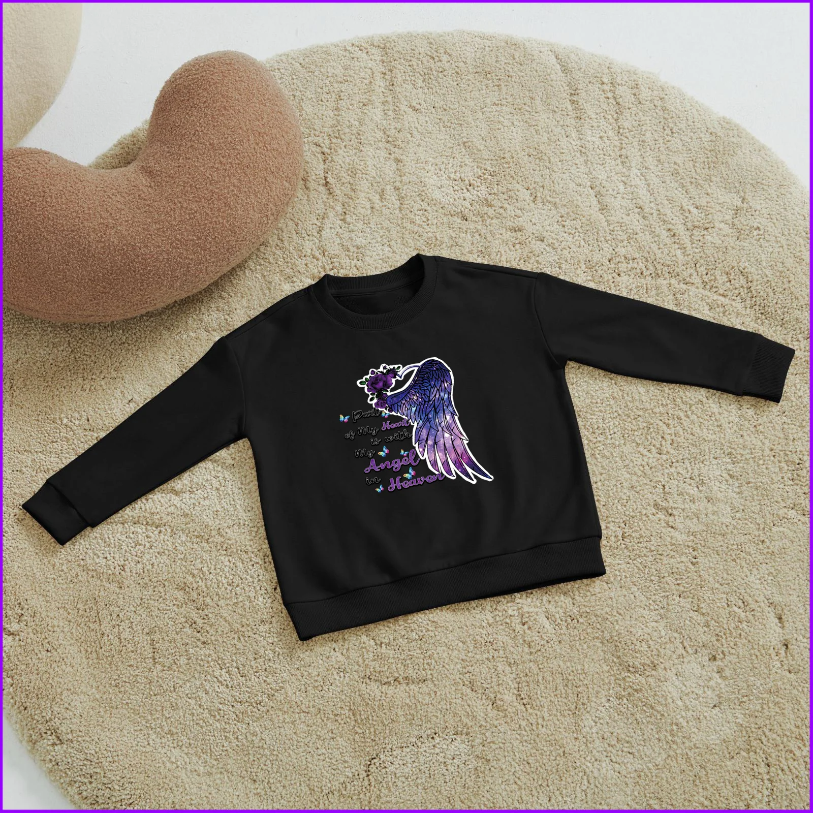 Part Of My Heart Is With My Angel In Heaven Sja1277 Kids Boys Girls Hoodies Sweatshirts Wednesday Outerwear Sweaters Winter Tees