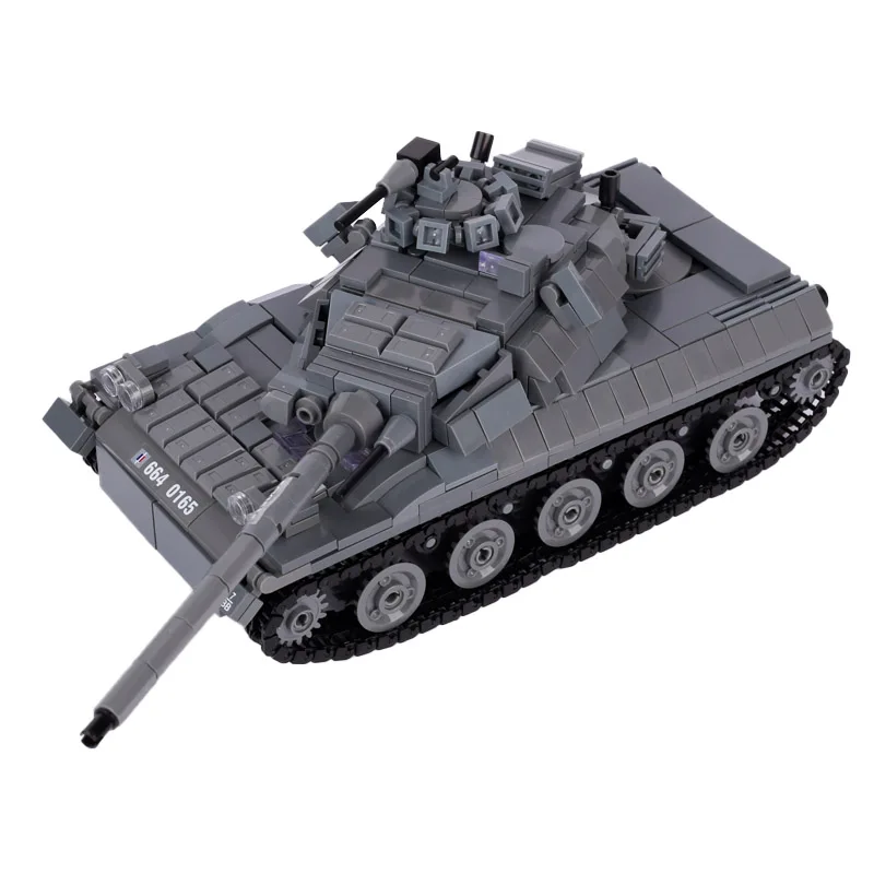 كتل بناء مركبة جنود عسكريين من MOC WW2 موديل رقم AMX 30 B2 نموذج دبابة برينيوس سلاح 98k ملحقات ألعاب أطفال