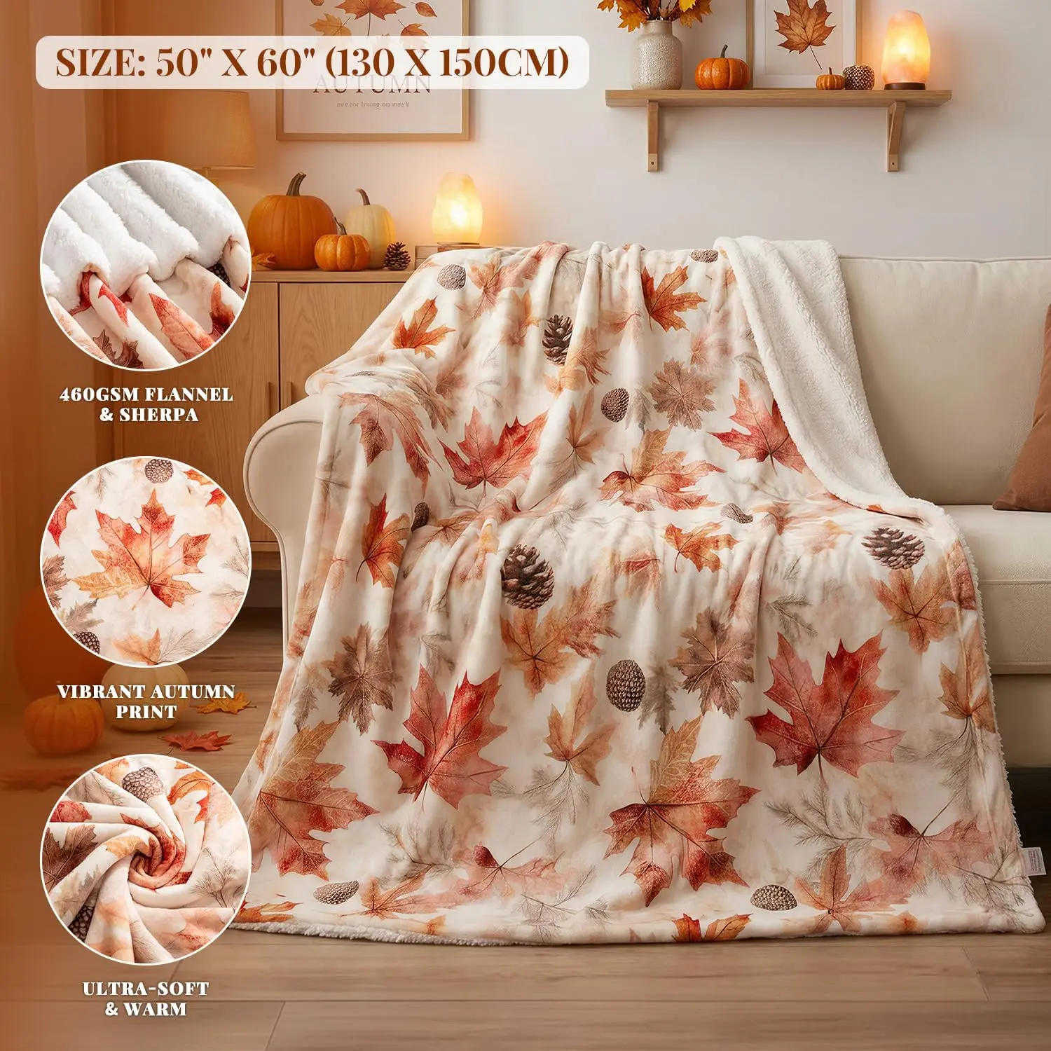 EVERLORIA Fall Throw Blanket 50