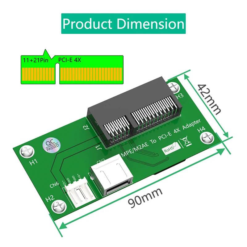 لوحة صغيرة PCI-E to PCI Express X4 ذات فتحة + USB 2.0 مع كابل تمديد FPC ، طاقة 4Pin ، لوحة مغناطيسية ، تركيب أفقي