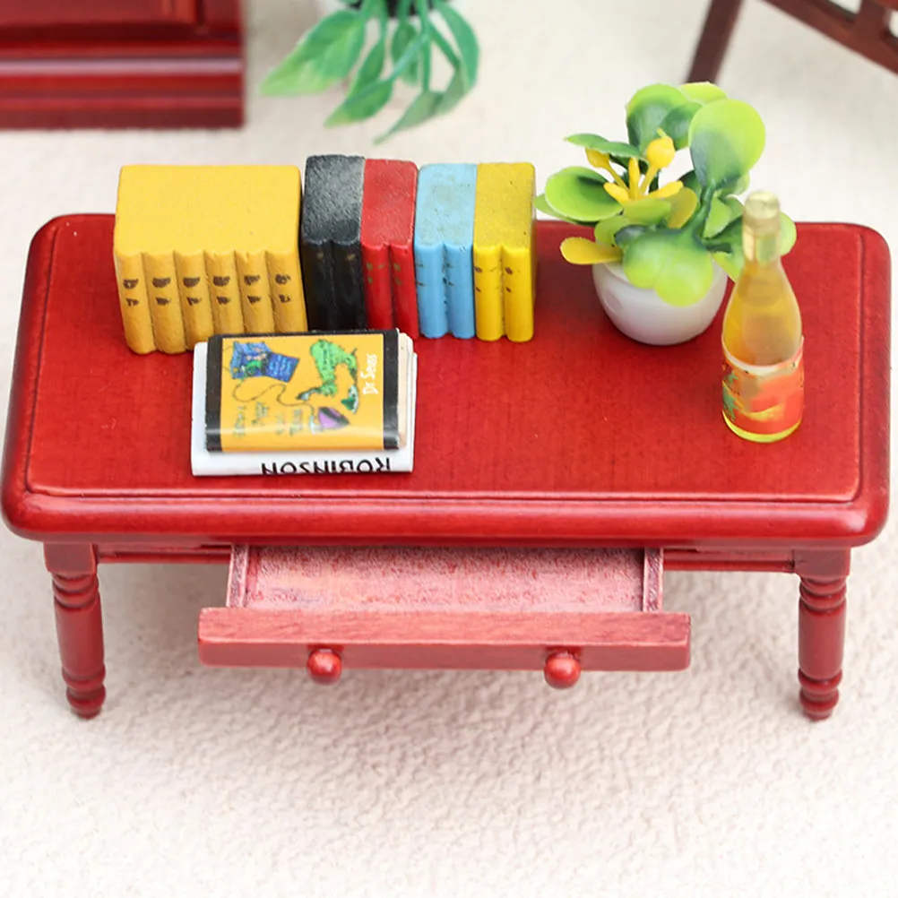 

Miniature House Furniture Tiny Wood Table Realistic Chic End Table for Bedroom Living Room Decor Miniature Furniture Wood