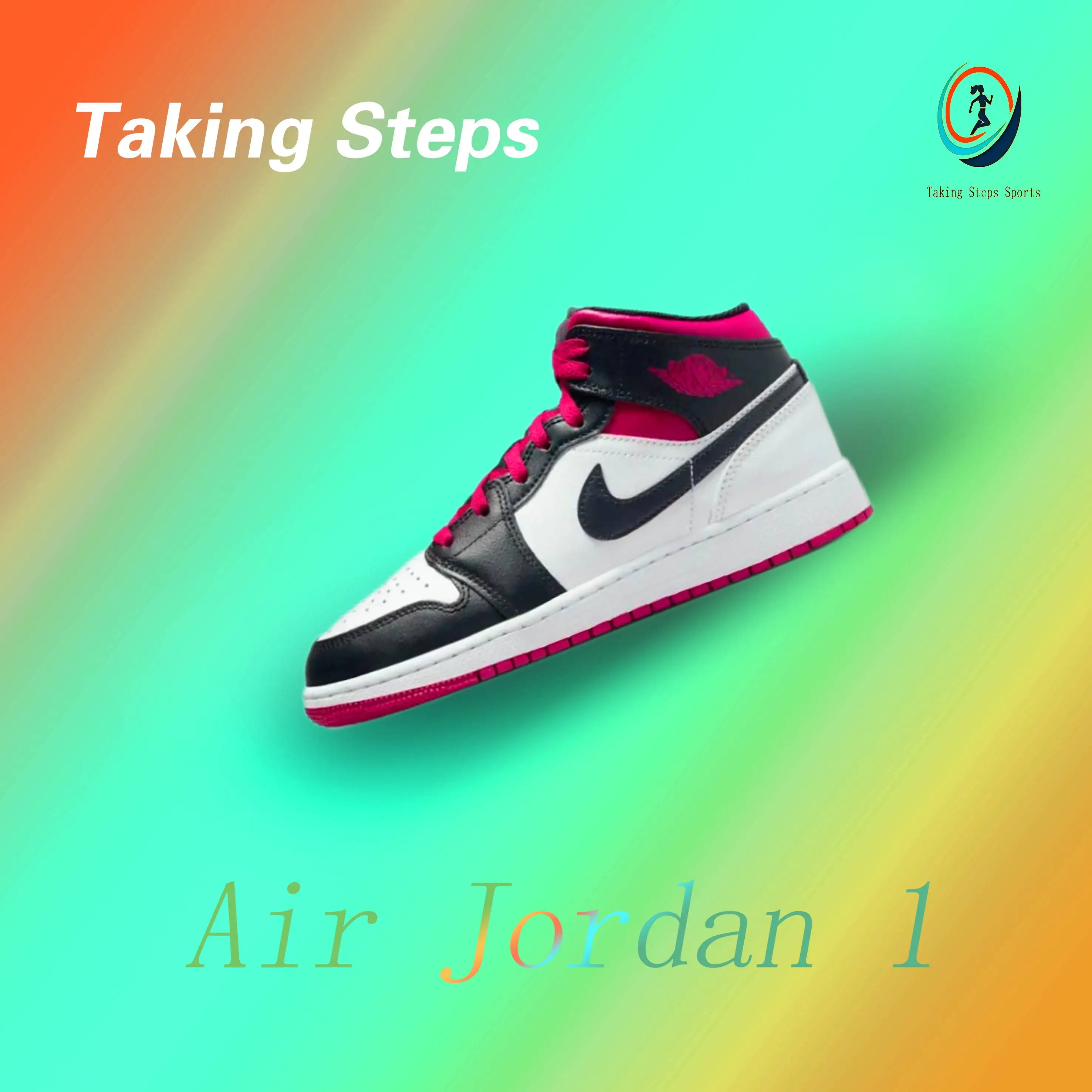 Jordan Air Jordan 1 Mid Athletic Comfort Trend Mid Top Classic Cricket Shoes White Red Black Colours