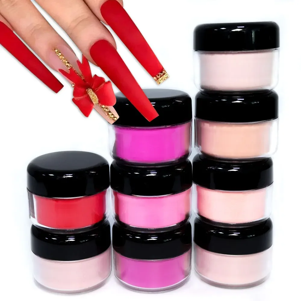 15g Red Nude Acrylic Powder Nail Dipping Powder Extension Carving Fine Pigment Summer Decoration Nail Supplies for Professionals