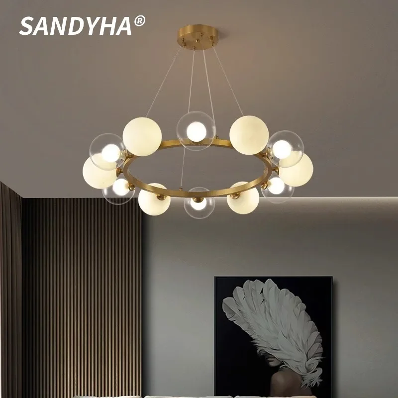 2025 Nordic Living Room Pendant Lights Magic Bean Restaurant Lighting Modern Simple Creative Bedroom Circle Bubble G9 Chandelier