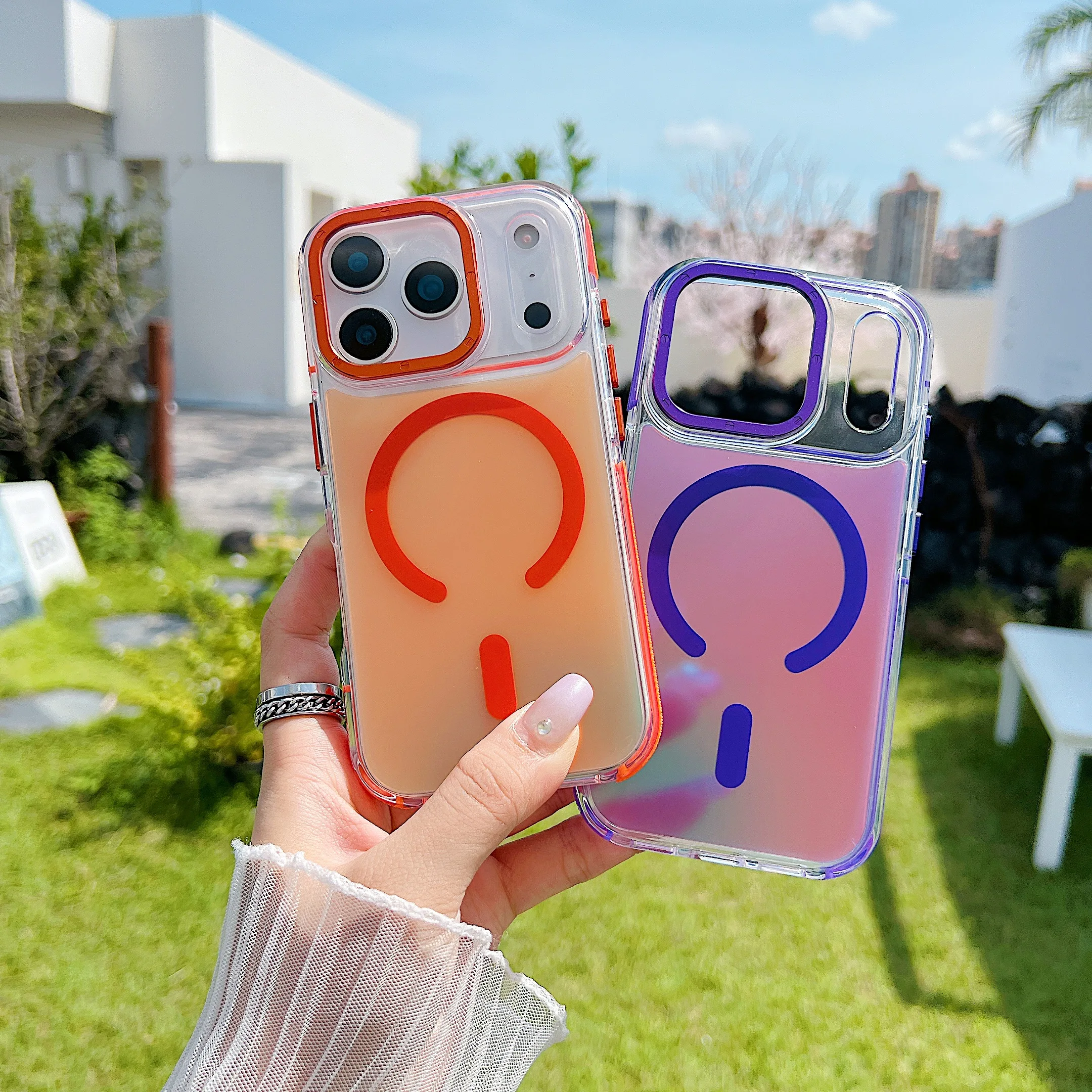 Color Changing Magnetic Case For iPhone 18 17 Pro Max Air 16 15 14 Plus 13 12 MagSafe Clear TPU Cover Anti Shock Phone Case