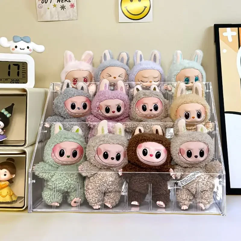 3 Layers Large Capacity Display Shelf For Labubu Dolls Handmade Blind Box Storage Box Stepped Transparent Acrylic Display Shelf