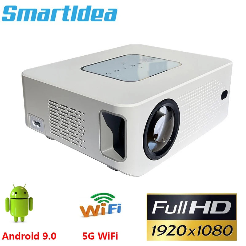 

Smartldea 2022 New Arrive Full HD LED projector Native 1920 x 1080p Android 9.0 5G wifi projectors video game cinema beamer