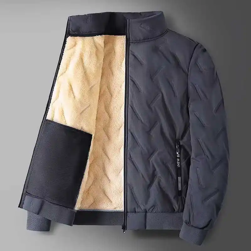 

Lamb Velvet Thiened Men's Cotton Jaet Winter Warm Loose plus Size Dad Coat Fce Lined Breathable Polyester Fiber