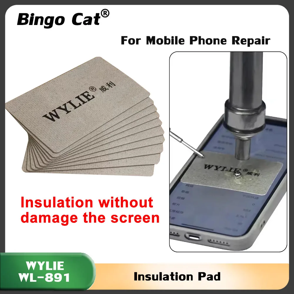 

WYLIE WL-891 Protective LCD Thermal Safety Insulation Pad Screen IC Transplant Mat Wind Gun 380 °C Not Damage Screen Repair Tool