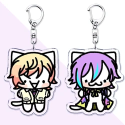 Cartoon Silly Cats Keychain for Bag Accessories Rui Tsukasa Akito Bag VIRTUAL SINGER Boys Key Chain Keyrings Jewelry Fans Gifts