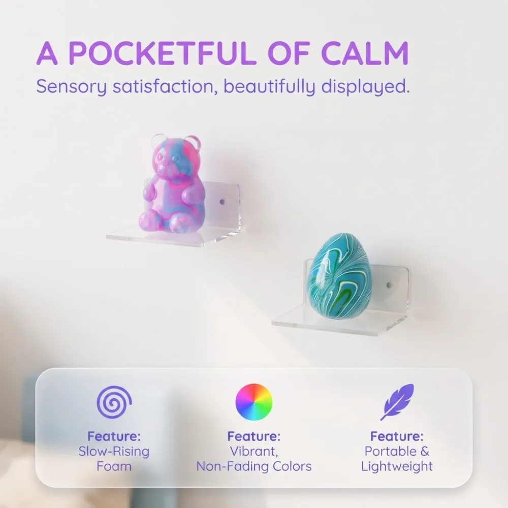 Viral Marbled Swirl Slushy Squishy Toy Heart Egg Cartoon Bear Fidget Toy Slow Rebound Kawaii Squeeze Toy Relaxation