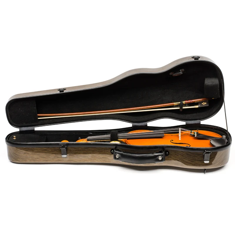 CHRISTINA Violin Case Violin Box 4/4 Size Dark Gold Triangular Lightweight Waterproof Hybrid Carbon Fiber Double Shoulder VB32