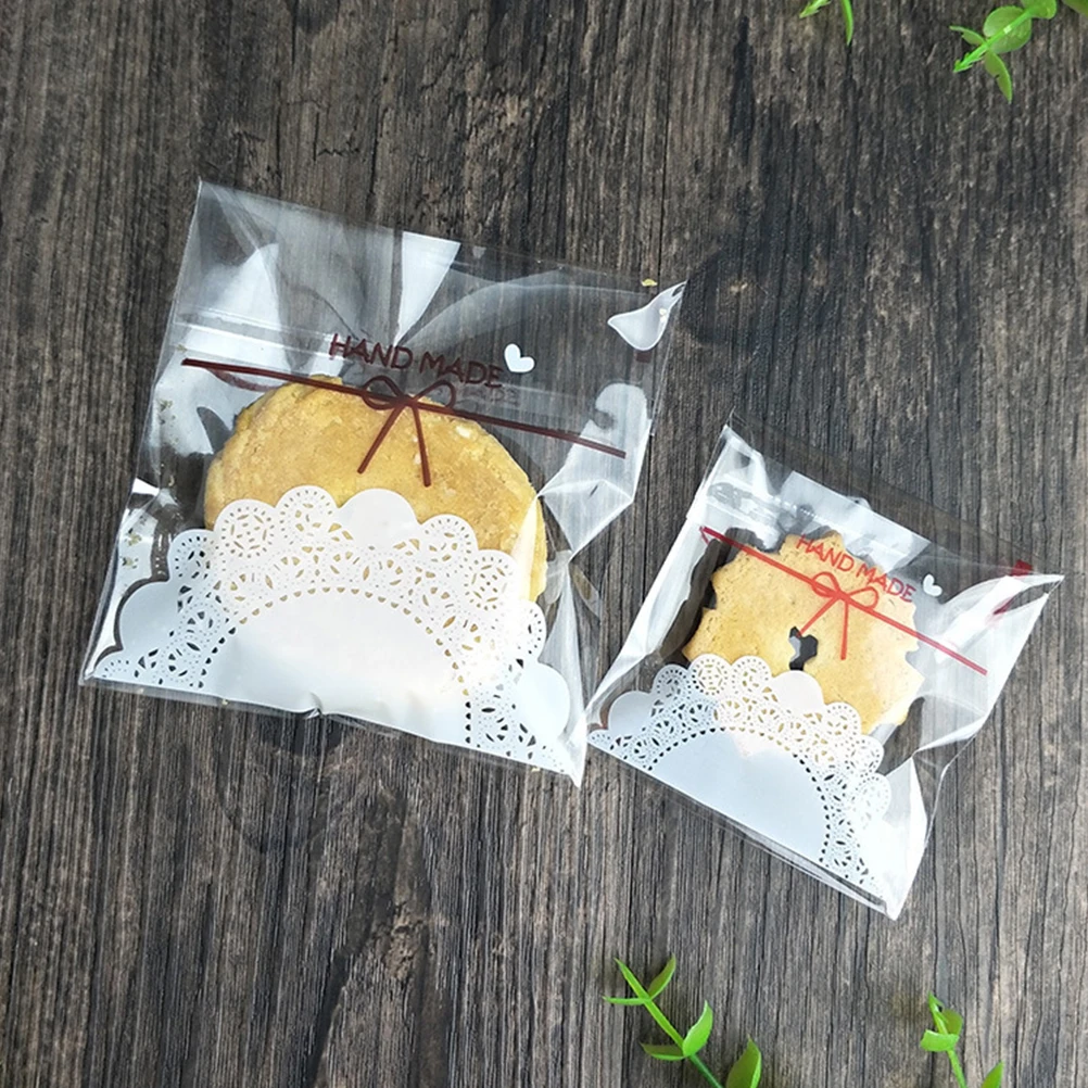 

100pcs Self-Adhesive Candy Bags Resealable Food Pouch For Snacks Cookies Fruits Storage Baking Bag Practical Treat Pouch