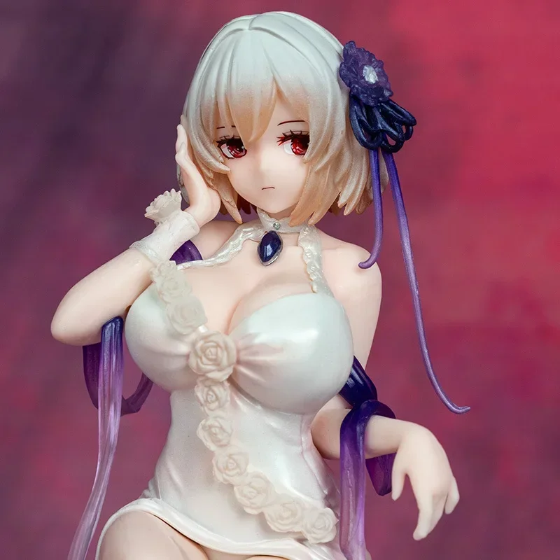 20cm Anime Spiel Azur Lane Figur Sirius reine Action figur weiße Rose faule Position sitzen Kleid Mädchen Modell Spielzeug Dekoration Geschenk