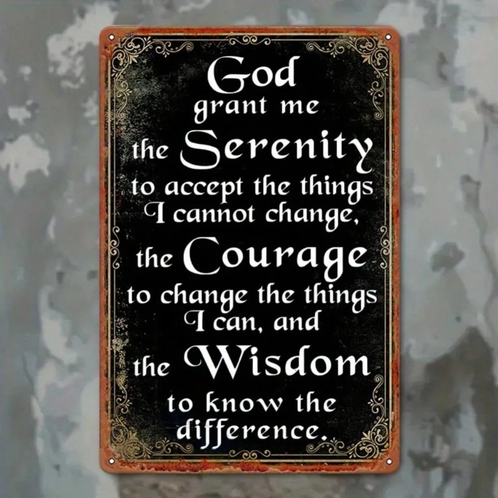 Vintage Metal Wall Sign 8x12 Inspirational Prayer Quote Home Decor