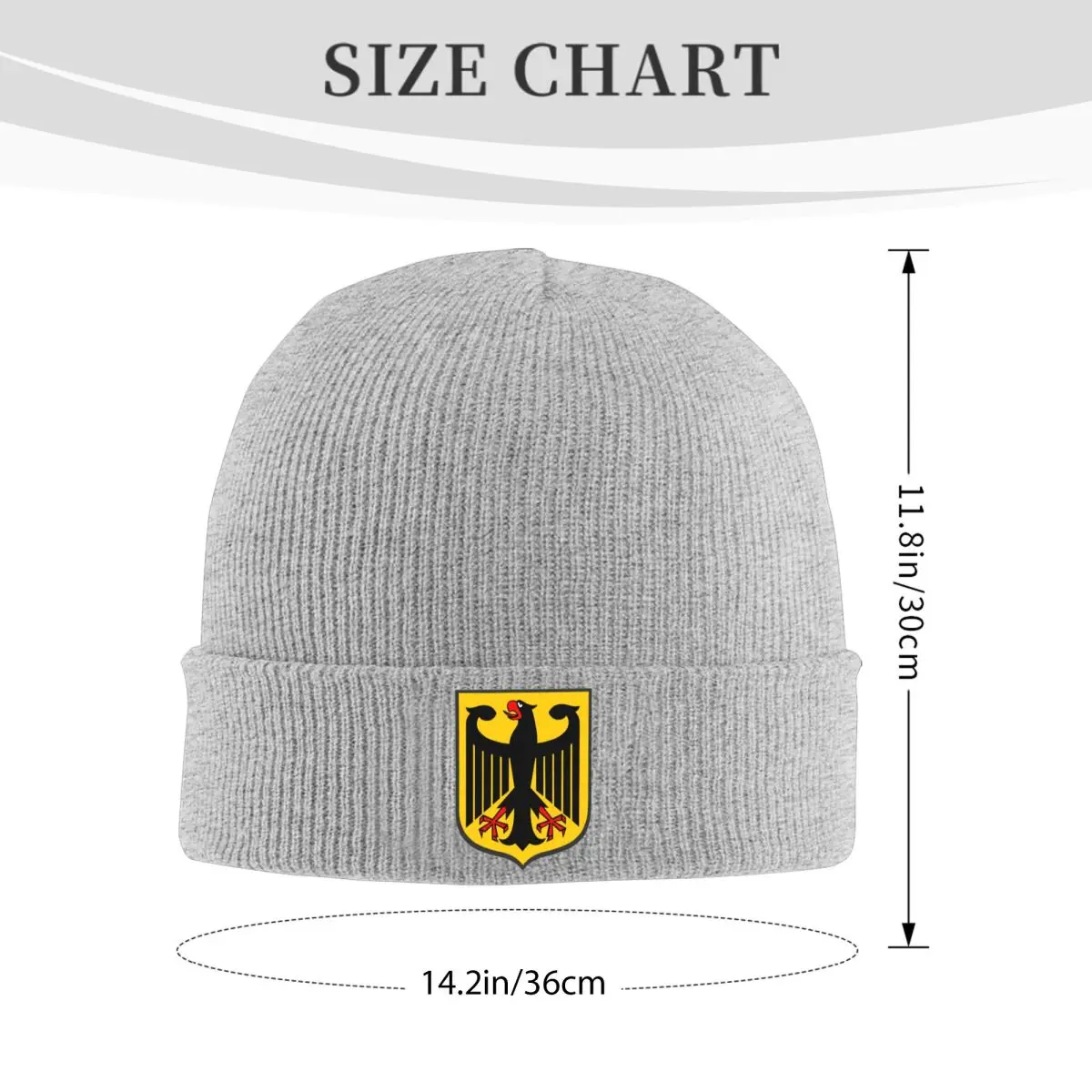 German Coat Of Arms Empire Flag Warm Knitted Cap Winter Knit Bonnet Hat Skullies Beanies Hip Hop Caps for Unisex
