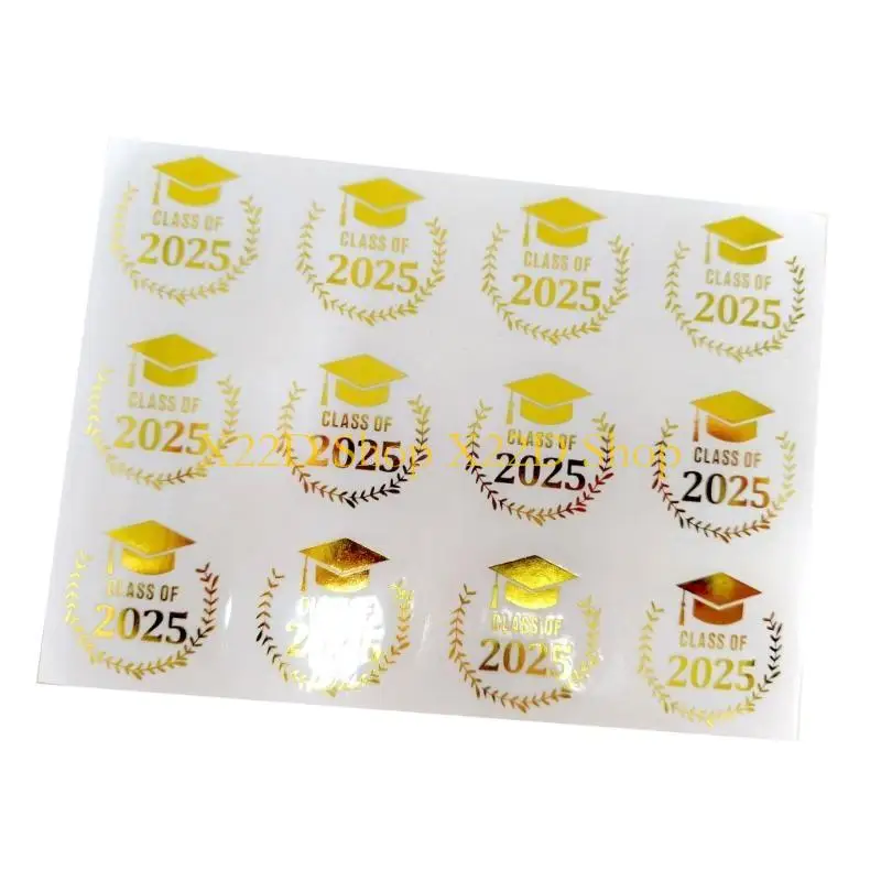X22D Graduation Hat Sticker 40mm Clear PET Seal Sticker Adhesive Label For Decoration