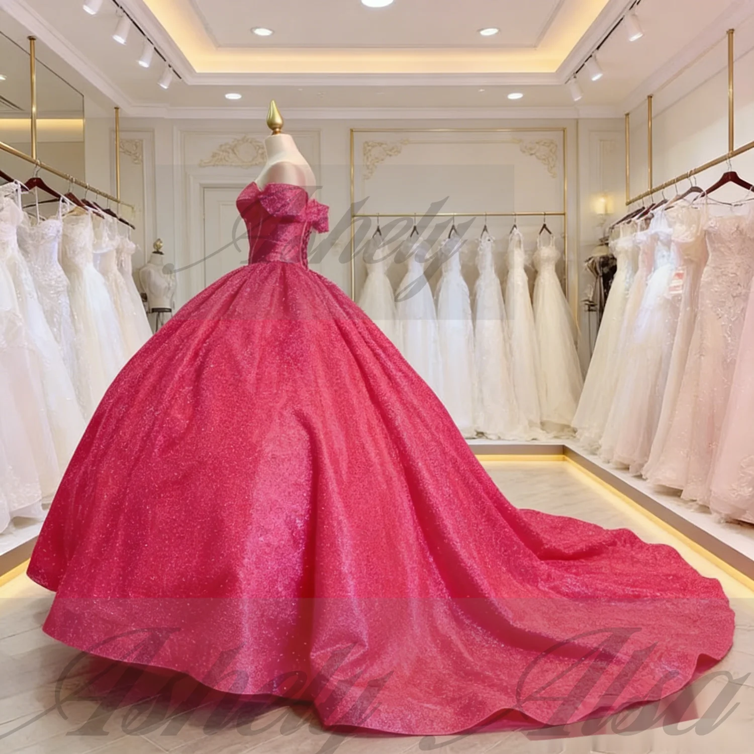 Vestidos de Quinceañera Fucsia Sencillos y Económicos, con Manga Corta, con Cordones, Vestido de Gala para Fiesta de Graduación, Cumpleaños, Vestido de XV Años Personalizado