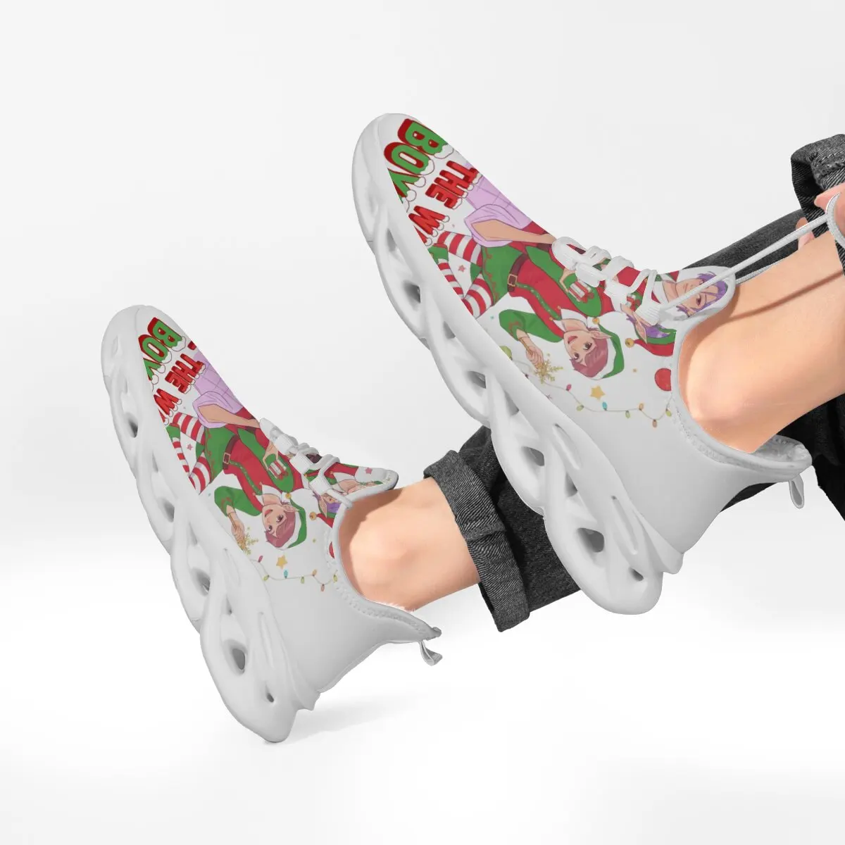 가족 친화적인 사계절용 평평한 바닥의 '마녀 사냥꾼 팀' 애니메이션 가상 캐릭터 레이스업 부드러운 밑창 캐주얼 스포츠 신발