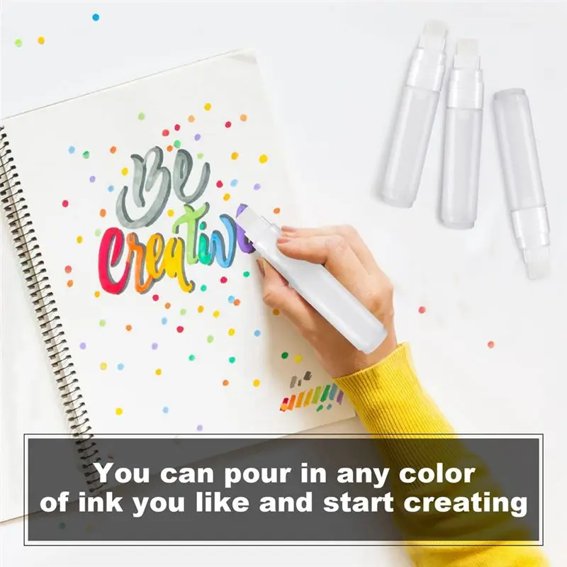 

Delighted- 4 Pack Paint Pens 15 mm Empty Acrylic Permanent Marker Clear White Marker Pen Fine Point Empty Refillable Markers