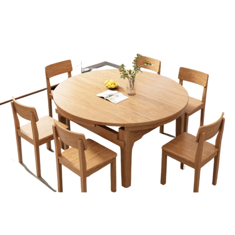 

Североамериканский красный дуб, квадратный и круглый обеденный стол, обеденный стол из чистого массива дерева, раздвижной, для гостиной, современный минимализм