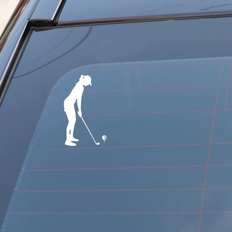 Jpct coolest female Golf decoration decal for RV, travel bag, bumper waterproof and sunscreen Vinyl Sticker 9.5*15.7cm