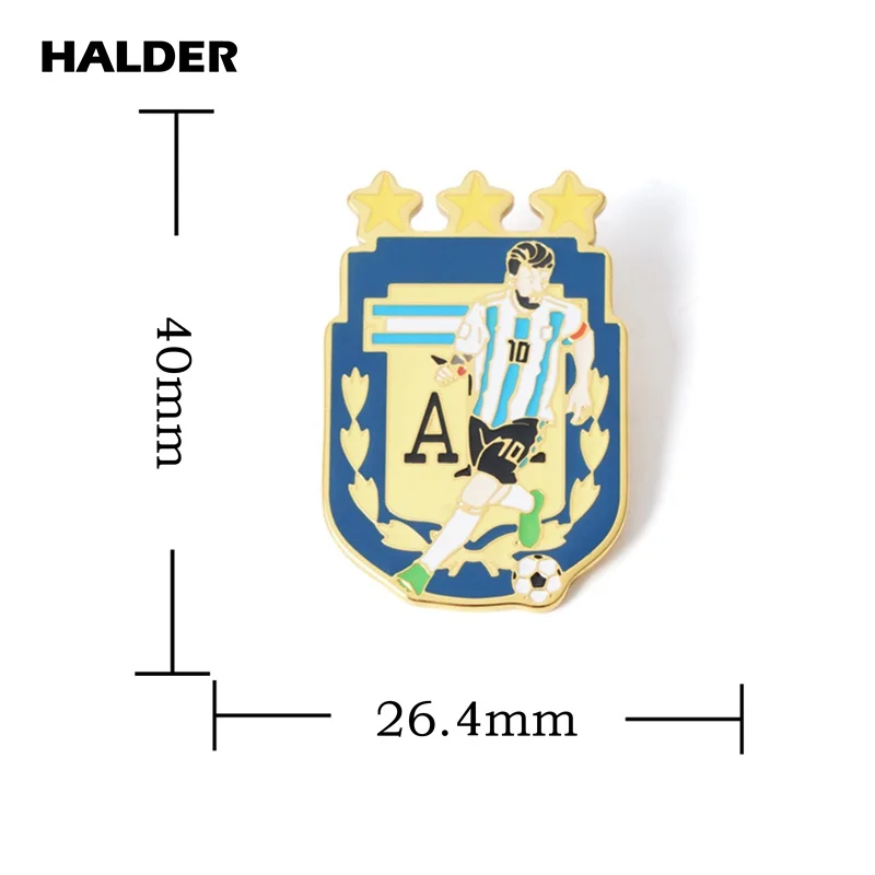 HALDER Sports Football Soccer Messi Kylian Enamel Brooch Lapel Pin Backpack Costume Canvas Bag Badge Gift For Friends