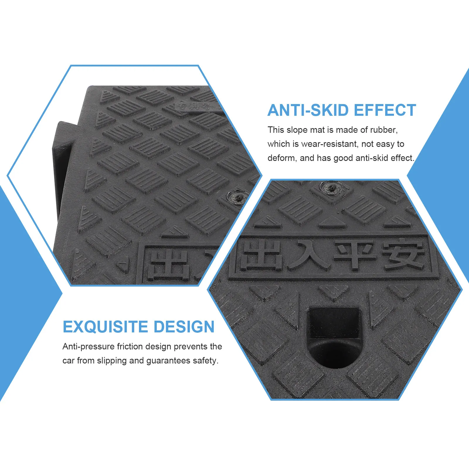 

Plastic Outdoor Use Slope Ramp Cushion Diamond Texture Mat for Car Use Lightweight Portable Stable Anti Slip Ramp Mat