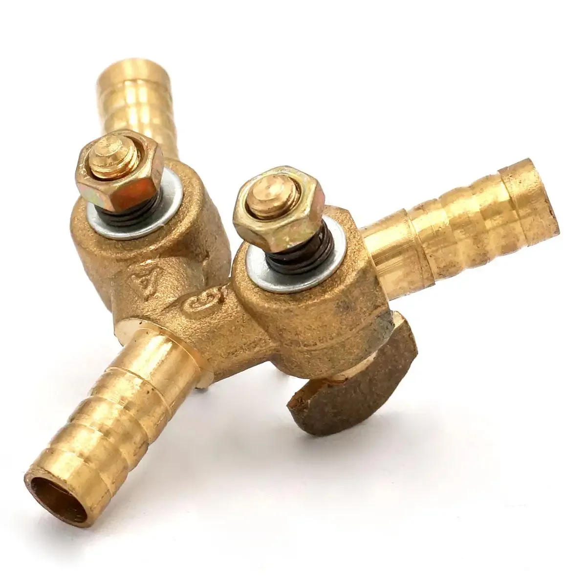 Robinet à Bille en Laiton à 3 Voies pour Tuyau I/D, 8mm, 10mm, Barb Y, pour Carburant, Air, Gaz