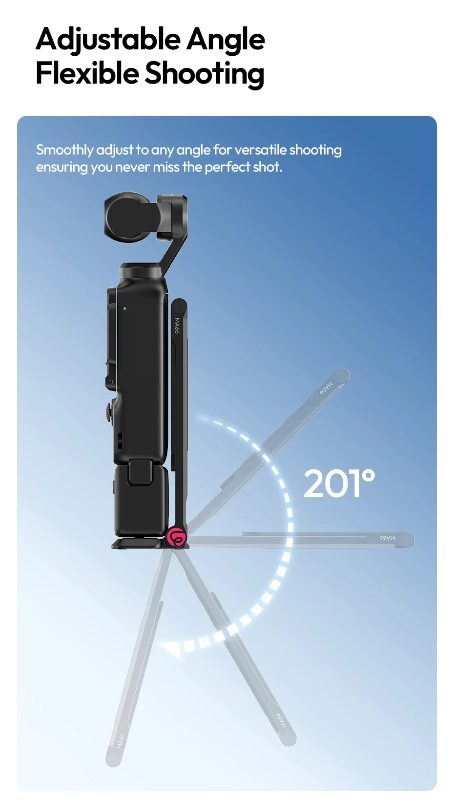 � Ulanzi MA66 Magnetisches Schnellwechsel-Stativ für DJI Pocket 4/4p/3, faltbarer Selfie-Stick-Griff-Stativ mit verstecktem Haken für Reisen – Detail 11