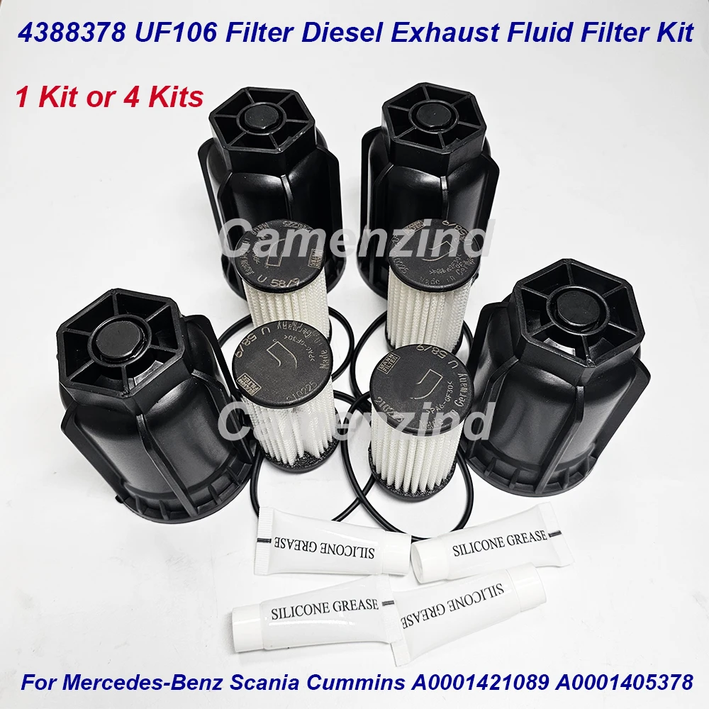 

1 или 4 комплекта 4388378 UF106 Фильтр Дизельный комплект фильтров выхлопной жидкости для MERCEDES Scania Cummins A0001421089 A0001405378 A000140539