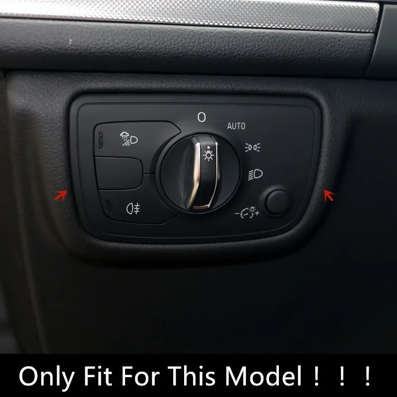 Car Dashboard Head Lamp Switch Decoration Frame Cover Sticker For Audi A6 C7 2012-2018 Interior Light Carbon Fiber Color Strips