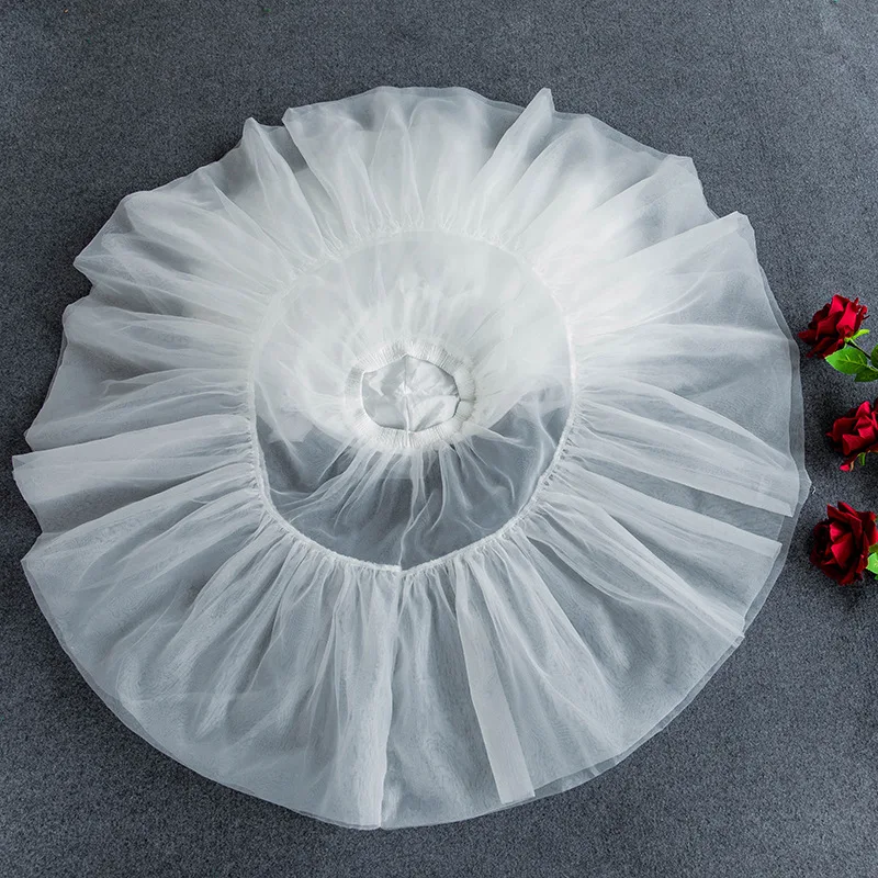 Ball Gown Underskirt Short Dress Cosplay Petticoat Chiffon Tow Bones Lolita Petticoat Ballet Rockabilly Crinoline