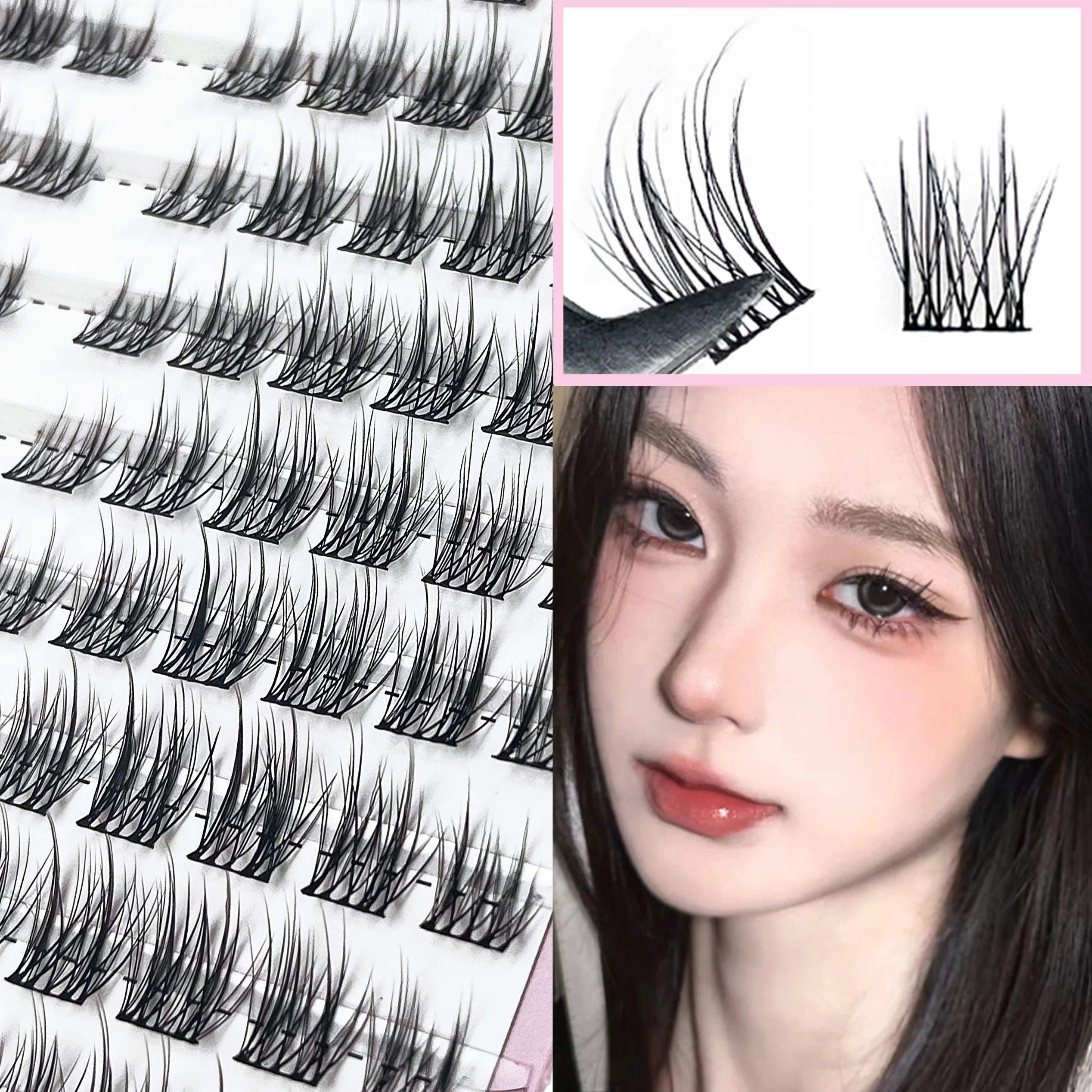 120 Cluster Kamelienblüte Falsche Wimpern Fuffy Individuelle Wimpern Cluster Wimpernverlängerung Manga Wimpern Anime Wimpern Make-up