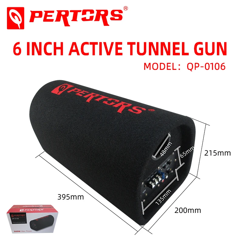 hot sale factory direct 6inch Tunnel design car Active subwoofer 4ohm 44.5mm voice diameter max power 500W car audio Subwoofer