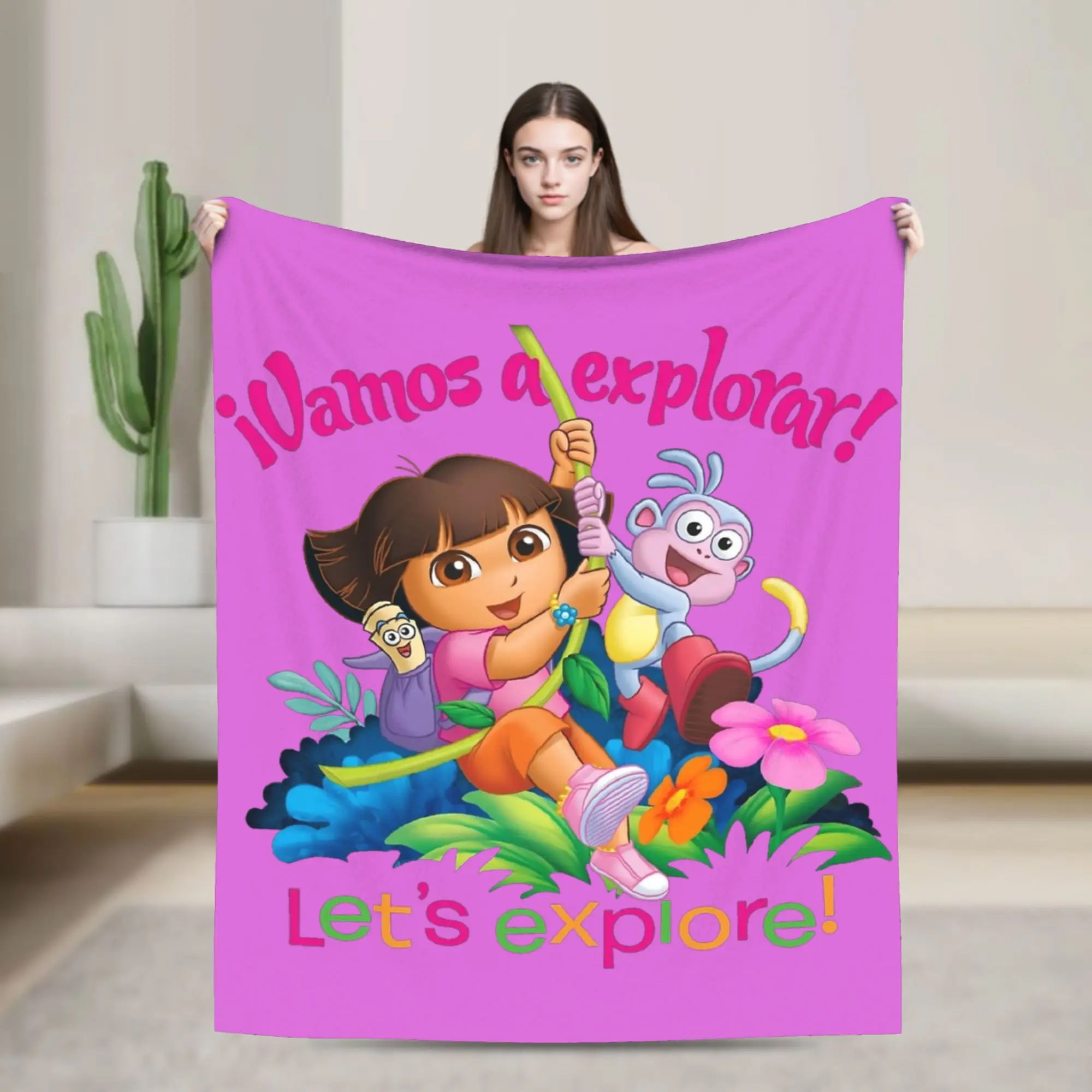 د-دورس فاموس اكسبلورر! دورا وأحذية بطانية صوف مضحكة قابلة للتنفس لتزيين نسيج صالة الفراش، #1