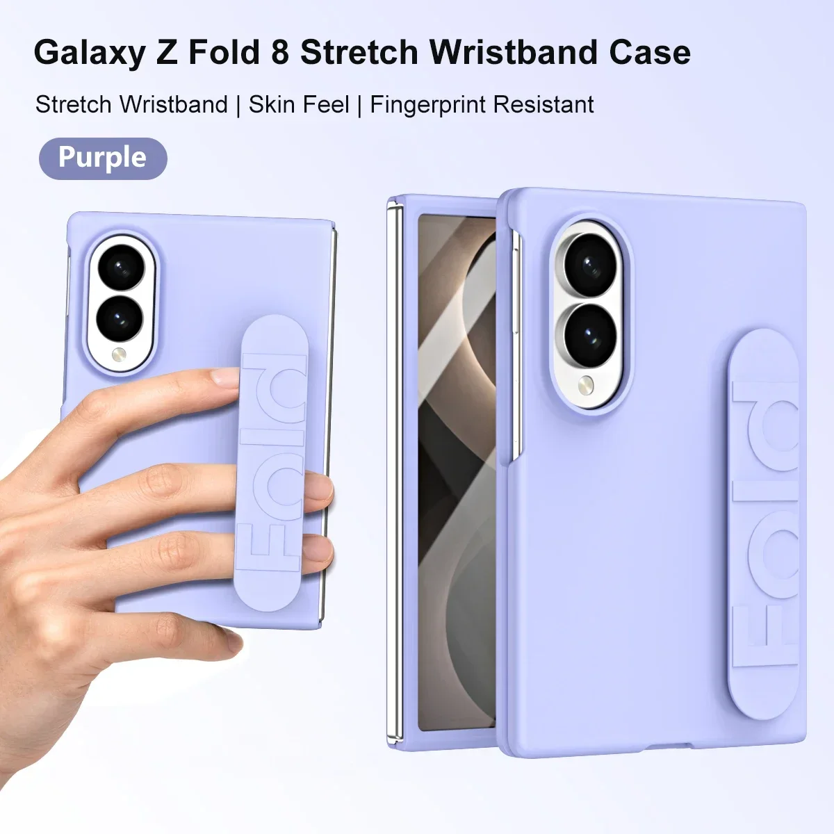 For Z Fold 8Ultra Luxury Matte Elastic Wristband Case for Samsung Galaxy Fold7 6 5 ZFold3 4 Fold SE Wrist Strap Shockproof Cover