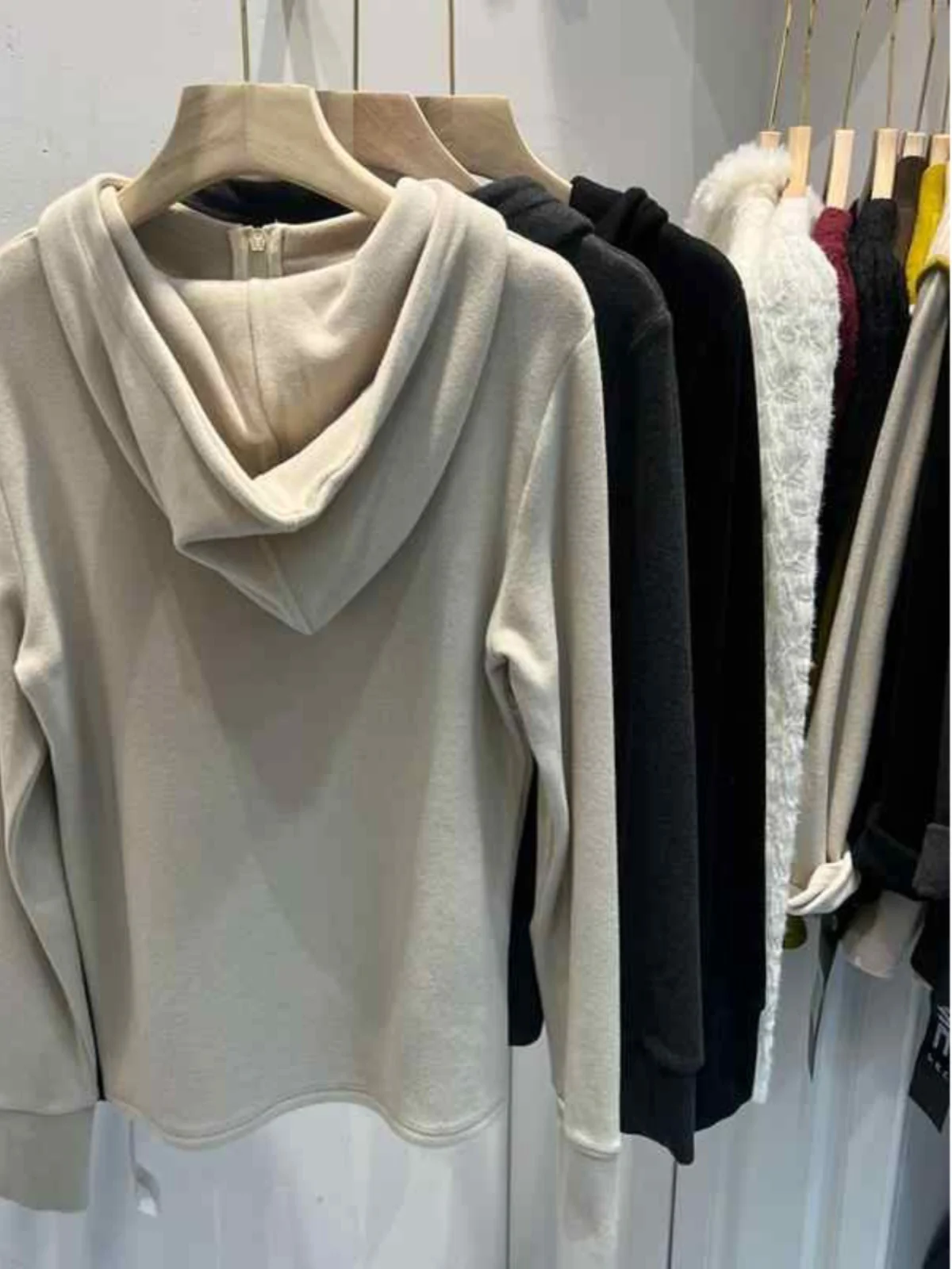 Taoxi Home Autunno Inverno Cerniera Double-sided Floing Velluto Lungo Sve Felpa con cappuccio Base da donna irt Top Taglio dritto Coreano Sle