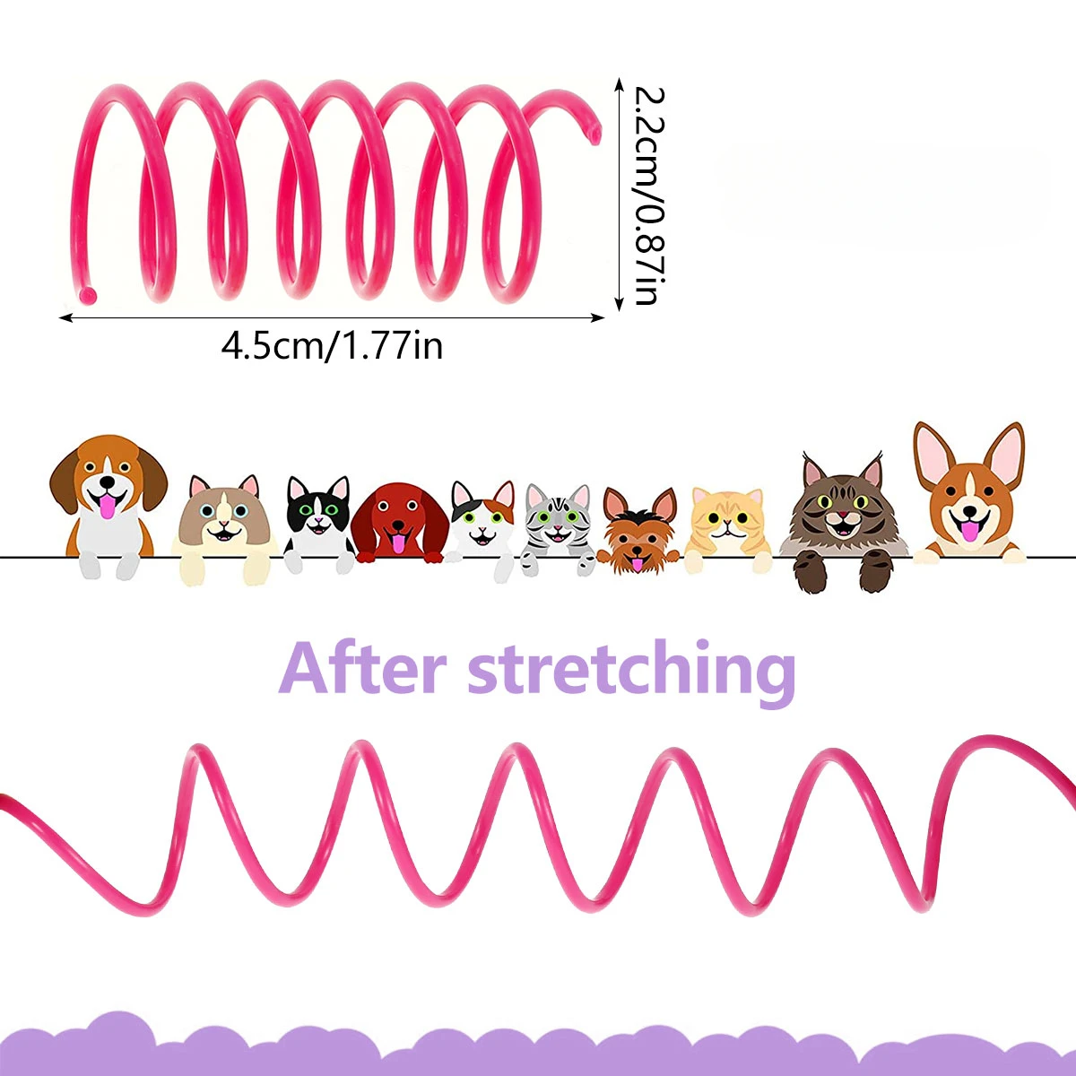 4-200 Pcs Cat Toys Interactive Durable Heavy Gauge Spring Tools Cat Spring Toys Colorful Cat Coil Toy Kitten Coil Spiral Springs