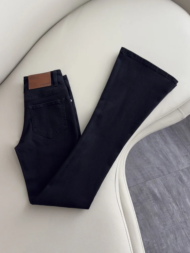 ارتفاع الخصر متوهج الجينز النسائية Fce اصطف Thiened Bootcut الدنيم السراويل الخريف الشتاء حجم كبير التخسيس طماق مرنة