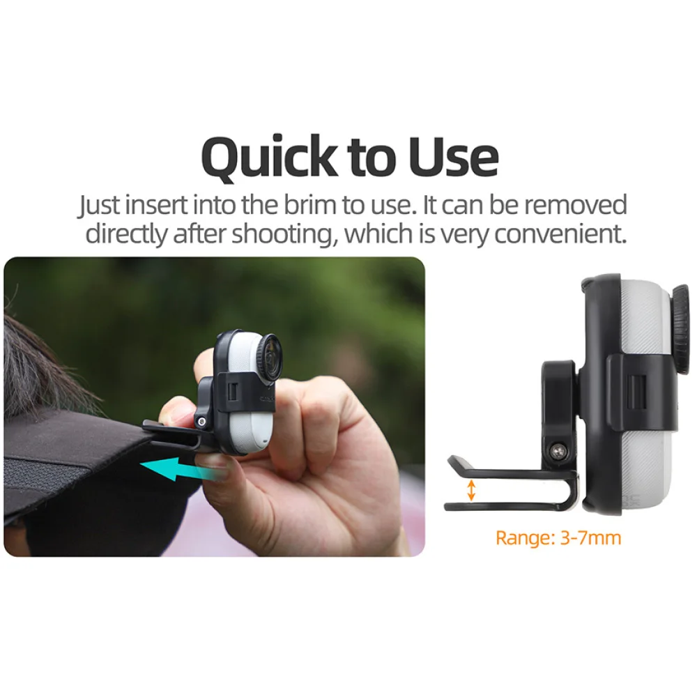 アヒルハットヘッドブラケット Insta360 GO 3S つばクリップ一人称写真カメラアクセサリー用